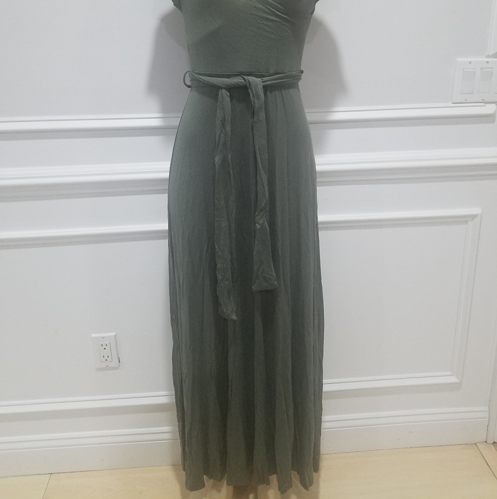 Olive Wrap Dress - Picture 6 of 8